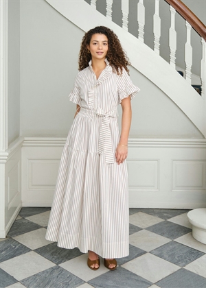 Nellie wide stripe kjole Ivory Neo Noir 